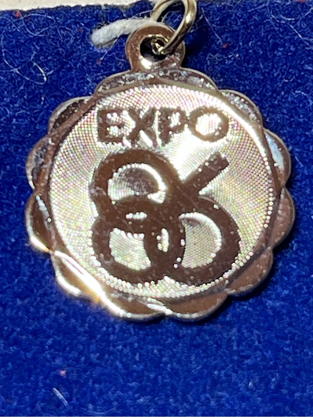 Silver Plated EXPO 86 Commemorative Charm Pendant
Vintage